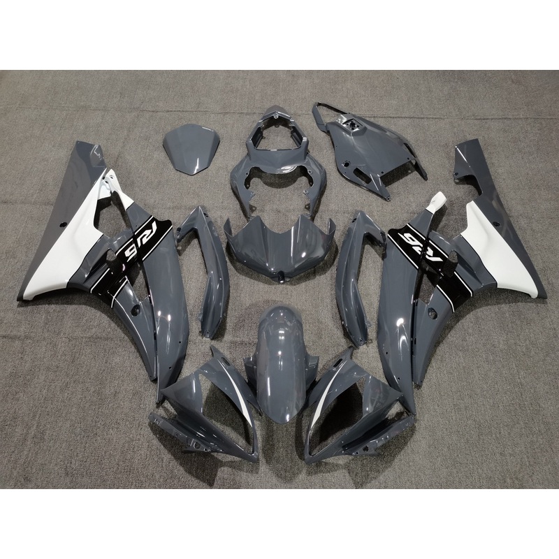 Yamaha YZF-R6 (2006-2007) Nardo Gray, Black & White Fairings No Seat Cowl No Bolt Kit No Tank