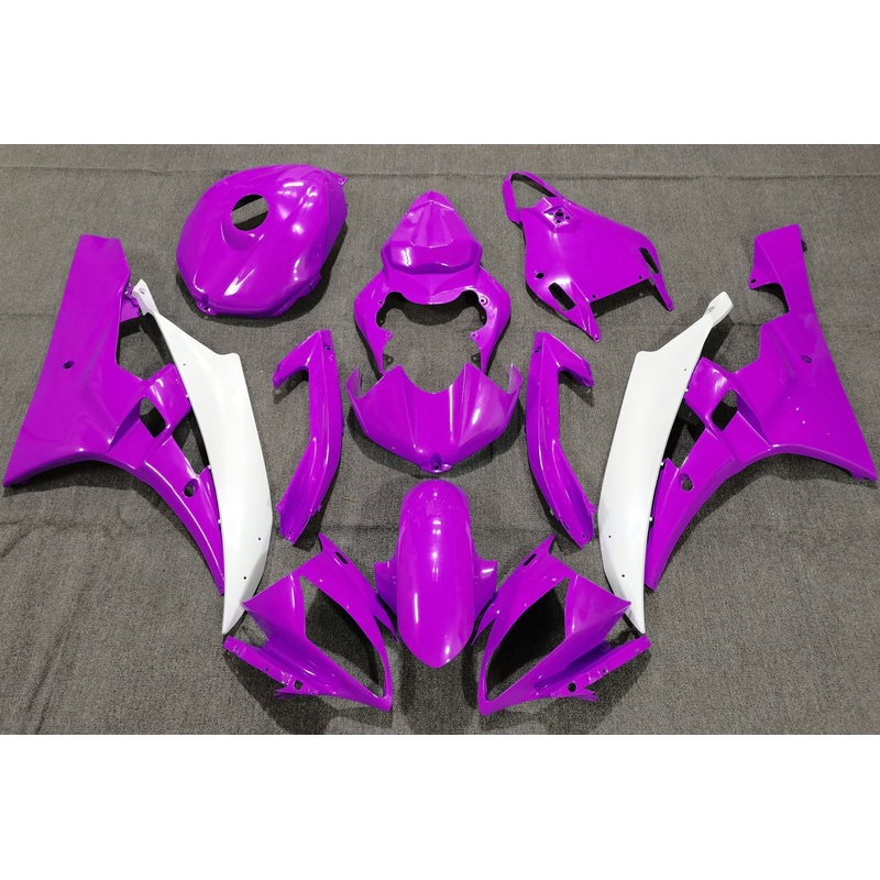 Yamaha YZF-R6 (2006-2007) Purple & White Fairings No Seat Cowl No Bolt Kit No Tank