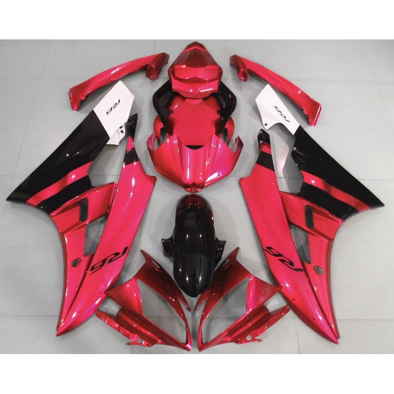 Yamaha YZF-R6 (2006-2007) Red & Black Fairings No Seat Cowl No Bolt Kit No Tank