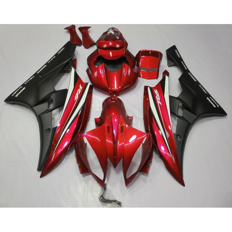 Yamaha YZF-R6 (2006-2007) Red, Black & White Fairings No Seat Cowl No Bolt Kit No Tank