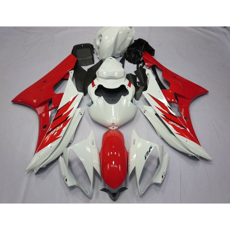 Yamaha YZF-R6 (2006-2007) Red, White & Black Fairings No Seat Cowl No Bolt Kit No Tank