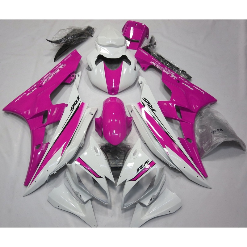 Yamaha YZF-R6 (2006-2007) White & Pink Fairings No Seat Cowl No Bolt Kit No Tank