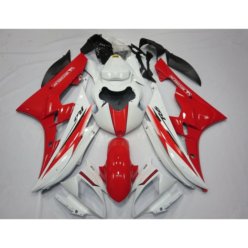 Yamaha YZF-R6 (2006-2007) White & Red Fairings No Seat Cowl No Bolt Kit No Tank