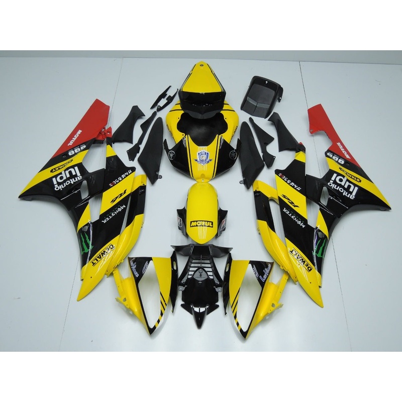 Yamaha YZF-R6 (2006-2007) Yellow, Black & Red Motul Fairings No Seat Cowl No Bolt Kit No Tank