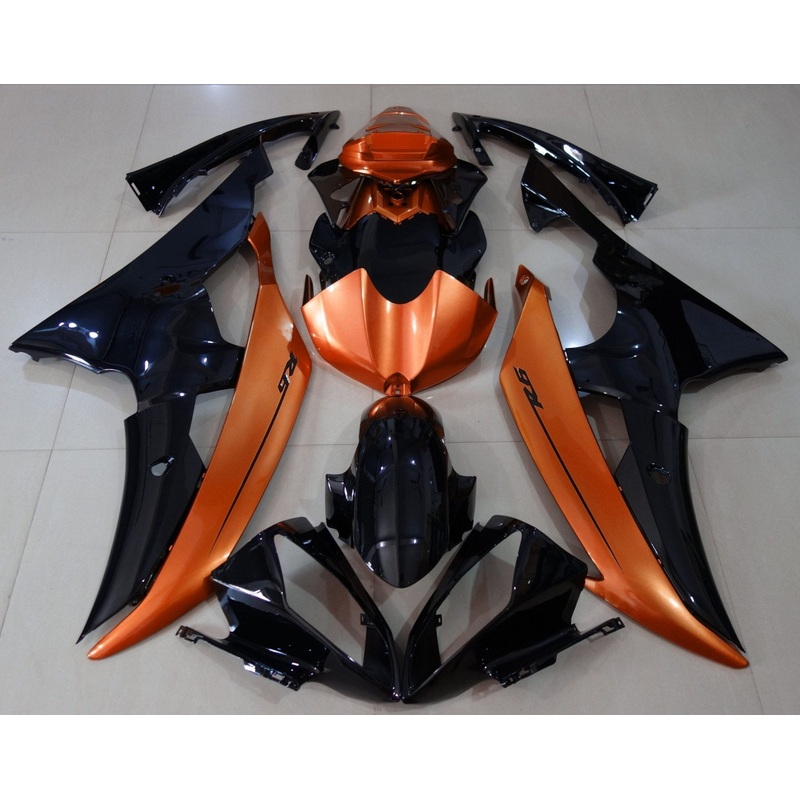 Yamaha YZF-R6 (2008-2016) Black & Orange Fairings No Seat Cowl No Bolt Kit No Tank