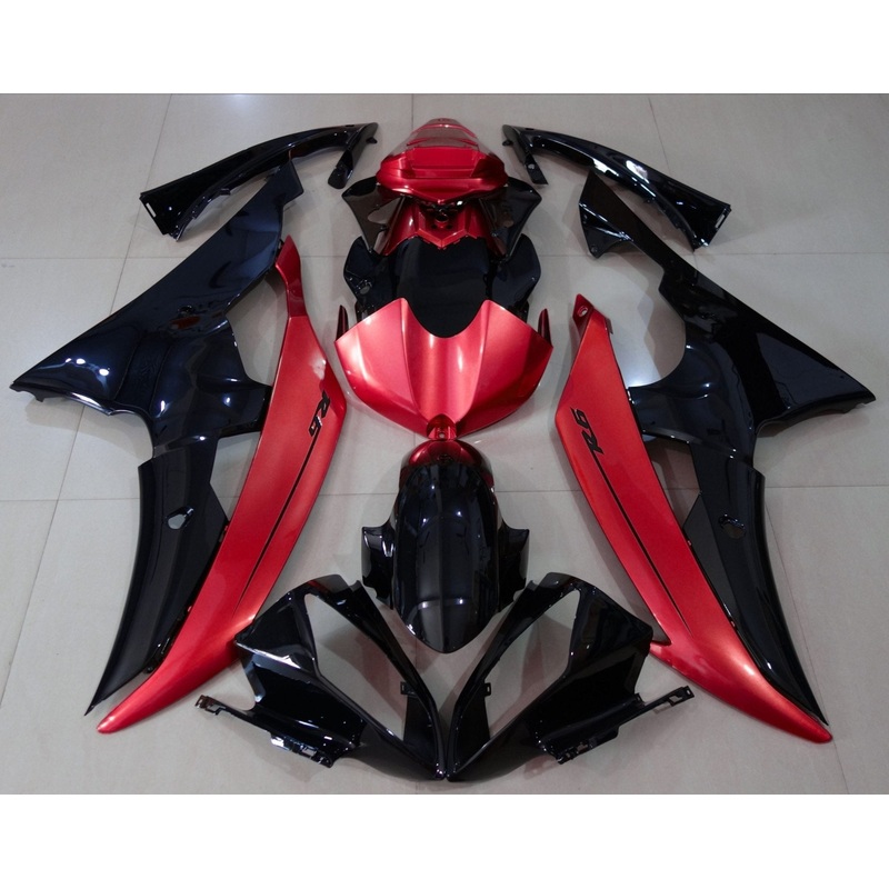 Yamaha YZF-R6 (2008-2016) Black & Red Fairings No Seat Cowl No Bolt Kit No Tank