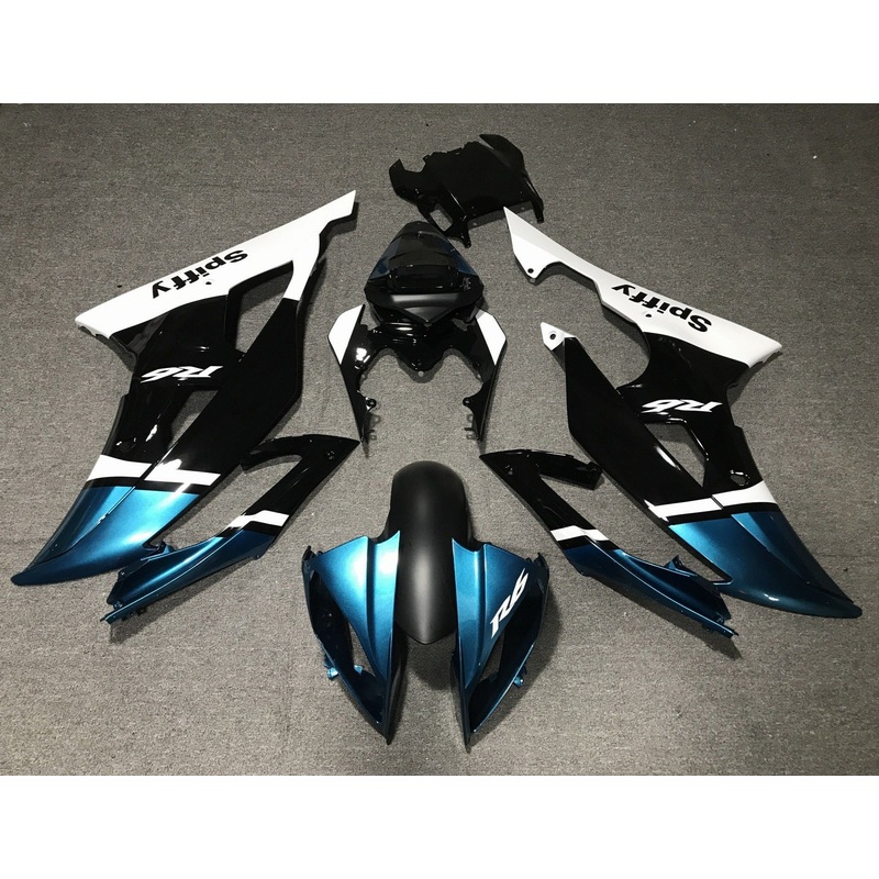 Yamaha YZF-R6 (2008-2016) Blue, Black & White Spiffy Fairings No Seat Cowl No Bolt Kit No Tank