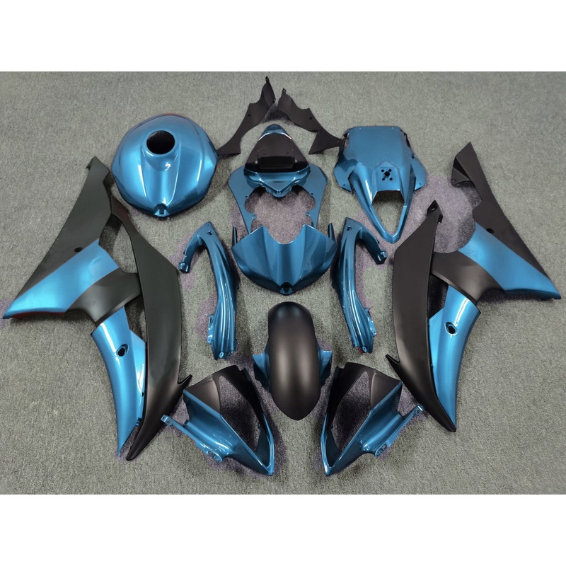 Yamaha YZF-R6 (2008-2016) Blue & Matte Black Fairings No Seat Cowl No Bolt Kit No Tank