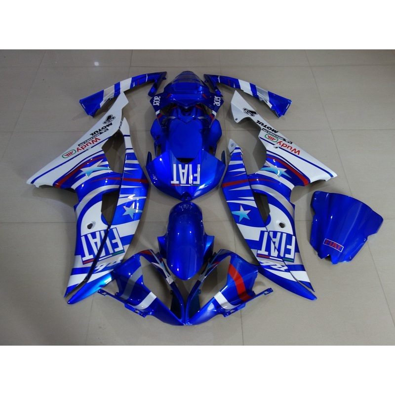 Yamaha YZF-R6 (2008-2016) Blue, White & Red Fiat Star Fairings No Seat Cowl No Bolt Kit No Tank