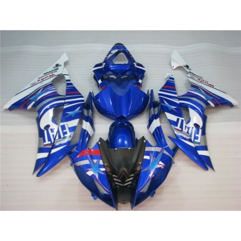 Yamaha YZF-R6 (2008-2016) Blue & White Star FIAT Fairings No Seat Cowl No Bolt Kit No Tank