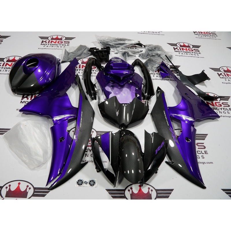 Yamaha YZF-R6 (2008-2016) Faux Carbon Fiber, Dark Purple Fairings No Seat Cowl No Bolt Kit No Tank