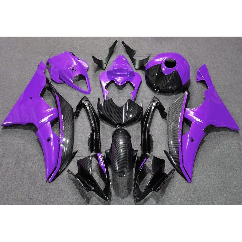 Yamaha YZF-R6 (2008-2016) Faux Carbon Fiber, Purple Gloss Fairings No Seat Cowl No Bolt Kit No Tank