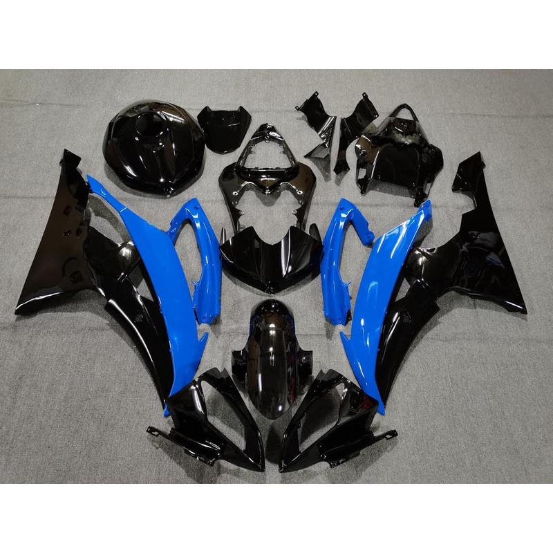 Yamaha YZF-R6 (2008-2016) Gloss Black, Blue Fairings No Seat Cowl No Bolt Kit No Tank