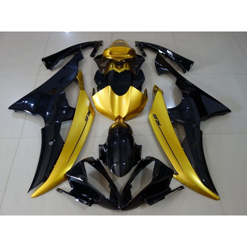 Yamaha YZF-R6 (2008-2016) Gold & Black Fairings No Seat Cowl No Bolt Kit No Tank