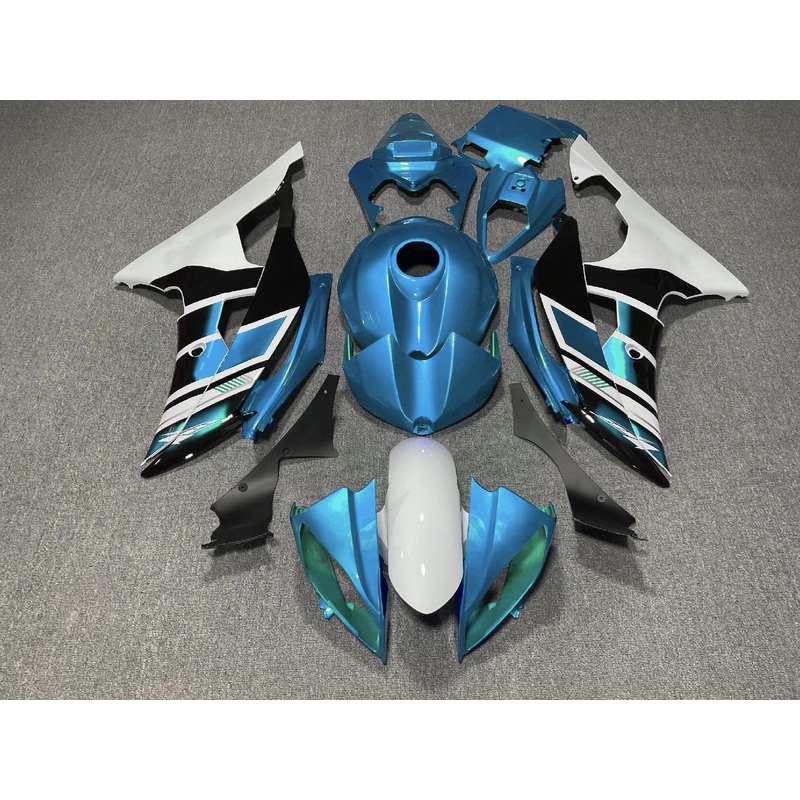 Yamaha YZF-R6 (2008-2016) Light Blue, White & Black Fairings No Seat Cowl No Bolt Kit No Tank