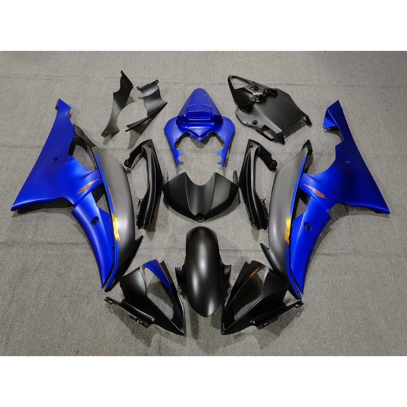 Yamaha YZF-R6 (2008-2016) Matte Black, Blue & Gold Fairings No Seat Cowl No Bolt Kit No Tank