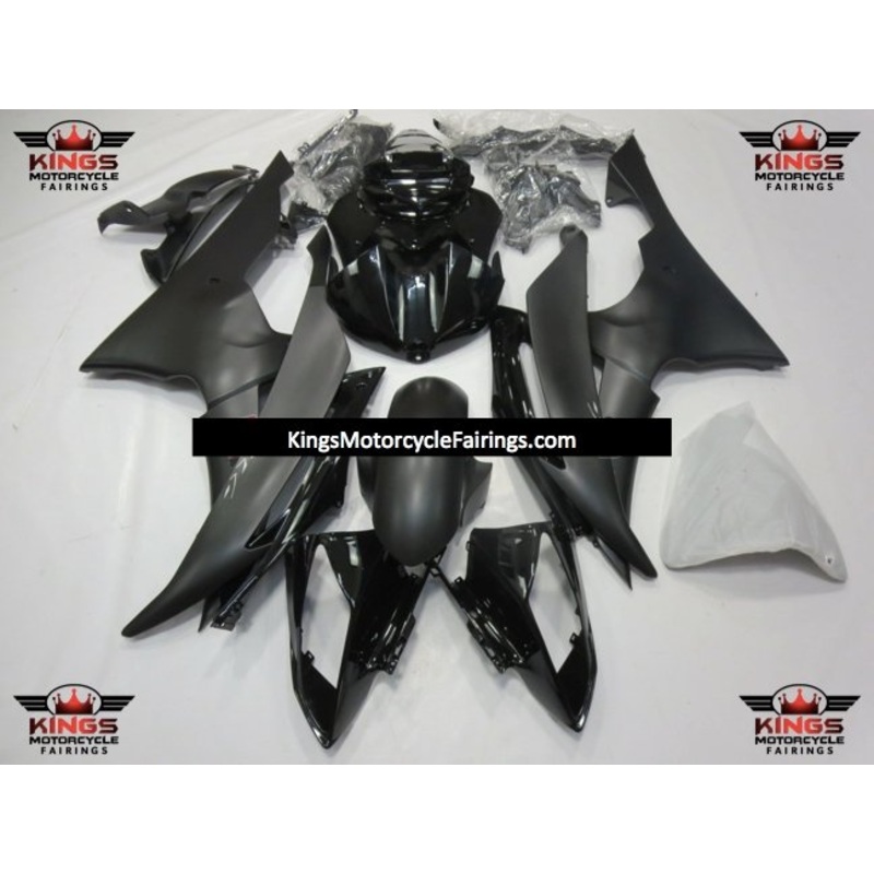 Yamaha YZF-R6 (2008-2016) Matte Black & Gloss Black Fairings No Seat Cowl No Bolt Kit No Tank