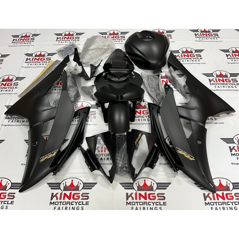Yamaha YZF-R6 (2008-2016) Matte Black & Gold Fairings No Seat Cowl No Bolt Kit No Tank