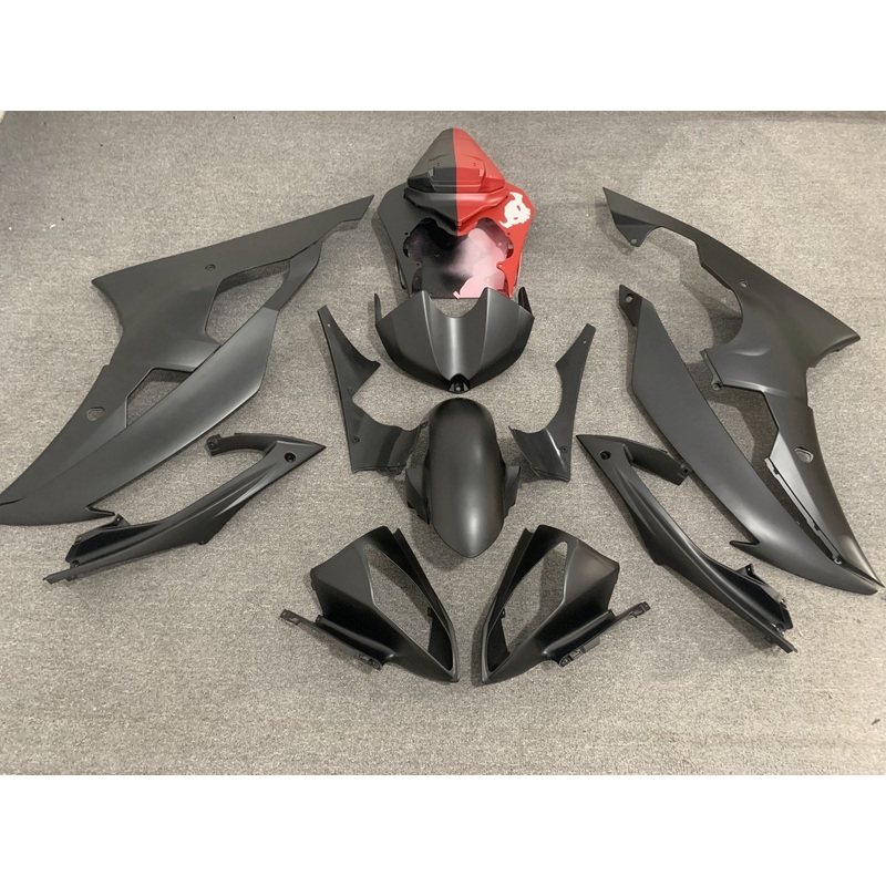 Yamaha YZF-R6 (2008-2016) Matte Black, Red & White Skull Fairings No Seat Cowl No Bolt Kit No Tank