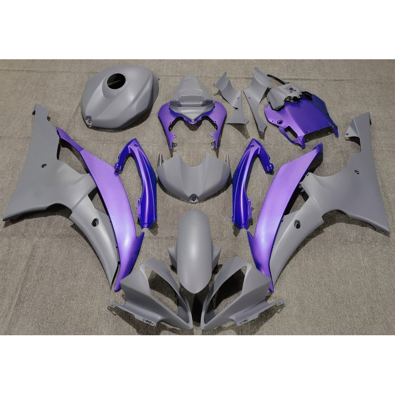 Yamaha YZF-R6 (2008-2016) Matte Gray & Purple Fairings No Seat Cowl No Bolt Kit No Tank