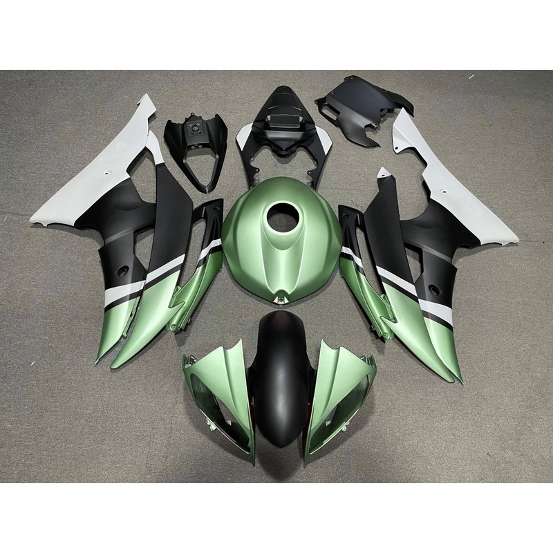 Yamaha YZF-R6 (2008-2016) Matte Green, Matte Black, Matte White Fairings No Seat Cowl No Bolt Kit No Tank