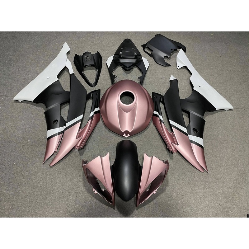 Yamaha YZF-R6 (2008-2016) Matte Rose Gold, Matte Black & Matte White Fairings No Seat Cowl No Bolt Kit No Tank