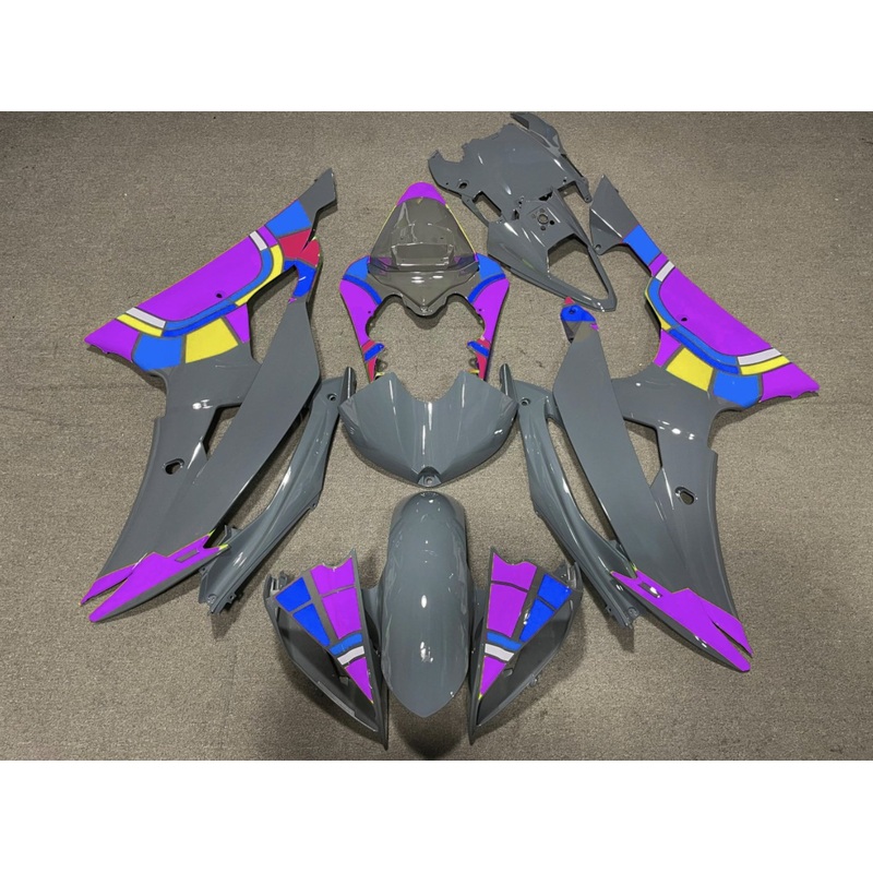 Yamaha YZF-R6 (2008-2016) Nardo Gray & Purple Color Wheel Fairings No Seat Cowl No Bolt Kit No Tank