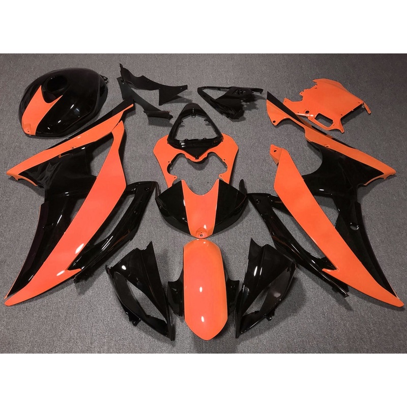 Yamaha YZF-R6 (2008-2016) Orange & Black Fairings No Seat Cowl No Bolt Kit No Tank