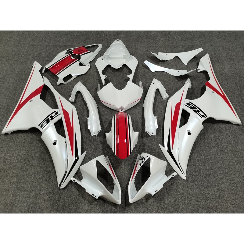 Yamaha YZF-R6 (2008-2016) Pearl White, Red & Black Fairings No Seat Cowl No Bolt Kit No Tank
