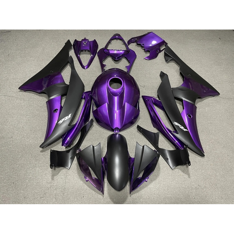 Yamaha YZF-R6 (2008-2016) Purple & Matte Black Fairings No Seat Cowl No Bolt Kit No Tank