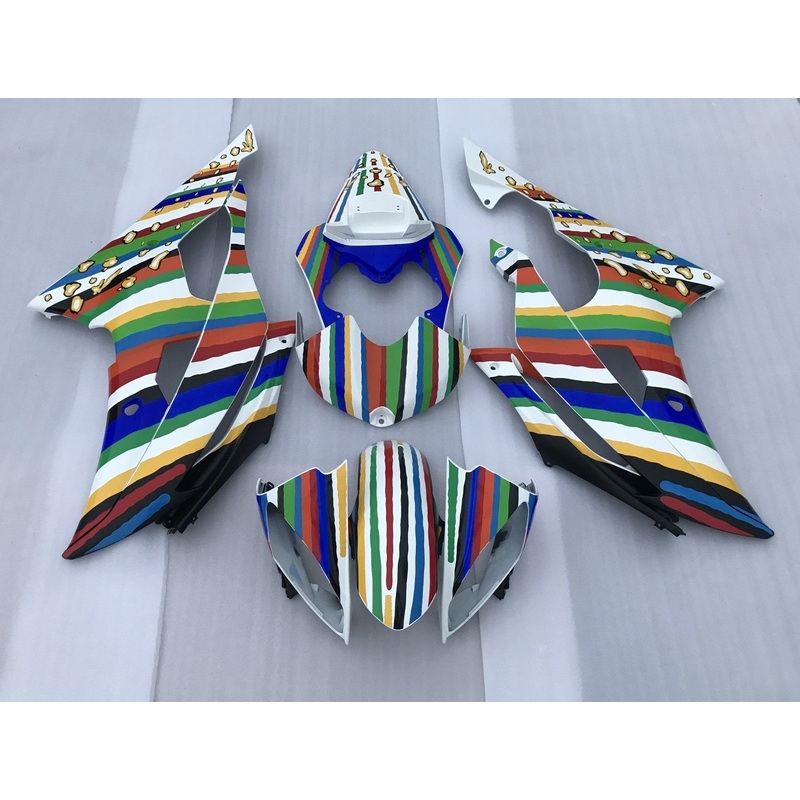Yamaha YZF-R6 (2008-2016) Rainbow Stripe Fairings No Seat Cowl No Bolt Kit No Tank