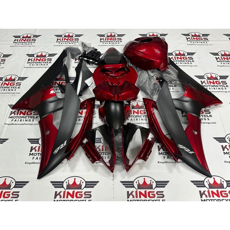 Yamaha YZF-R6 (2008-2016) Red & Matte Black Fairings No Seat Cowl No Bolt Kit No Tank