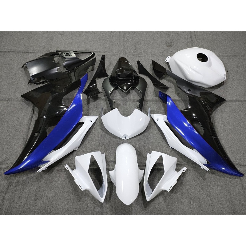 Yamaha YZF-R6 (2008-2016) White, Black & Blue Fairings No Seat Cowl No Bolt Kit No Tank