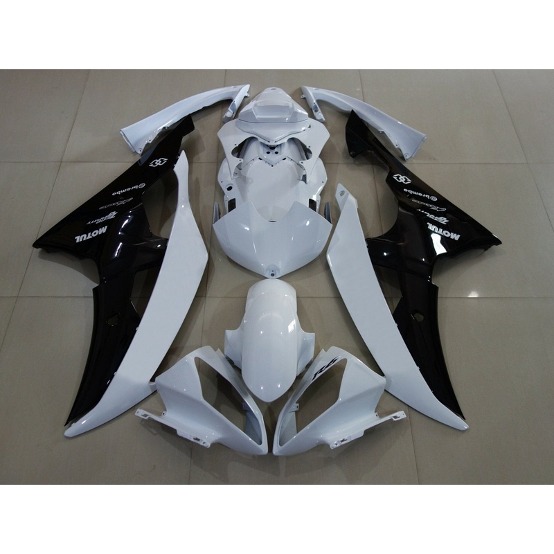 Yamaha YZF-R6 (2008-2016) White & Black Fairings No Seat Cowl No Bolt Kit No Tank