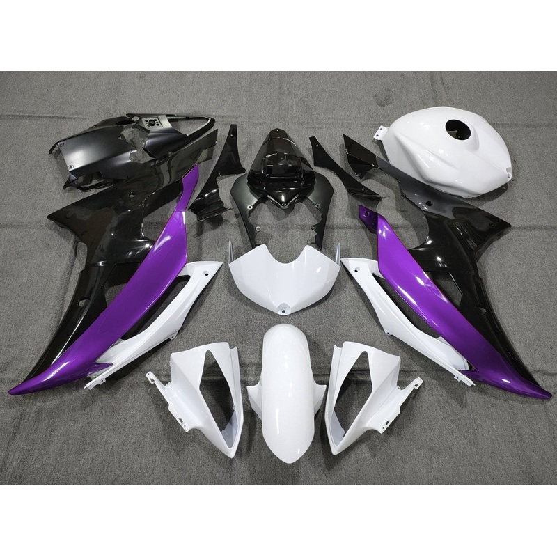Yamaha YZF-R6 (2008-2016) White, Black & Purple Fairings No Seat Cowl No Bolt Kit No Tank