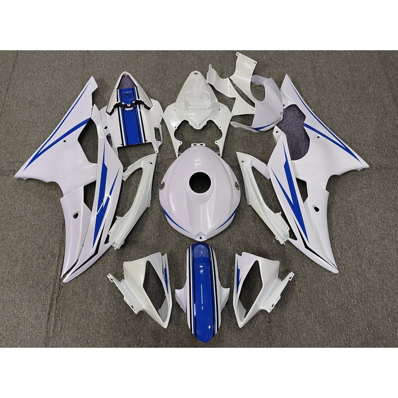 Yamaha YZF-R6 (2008-2016) White, Blue & Black Fairings No Seat Cowl No Bolt Kit No Tank