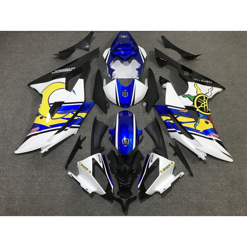 Yamaha YZF-R6 (2008-2016) White, Blue, Yellow & Black Fairings No Seat Cowl No Bolt Kit No Tank