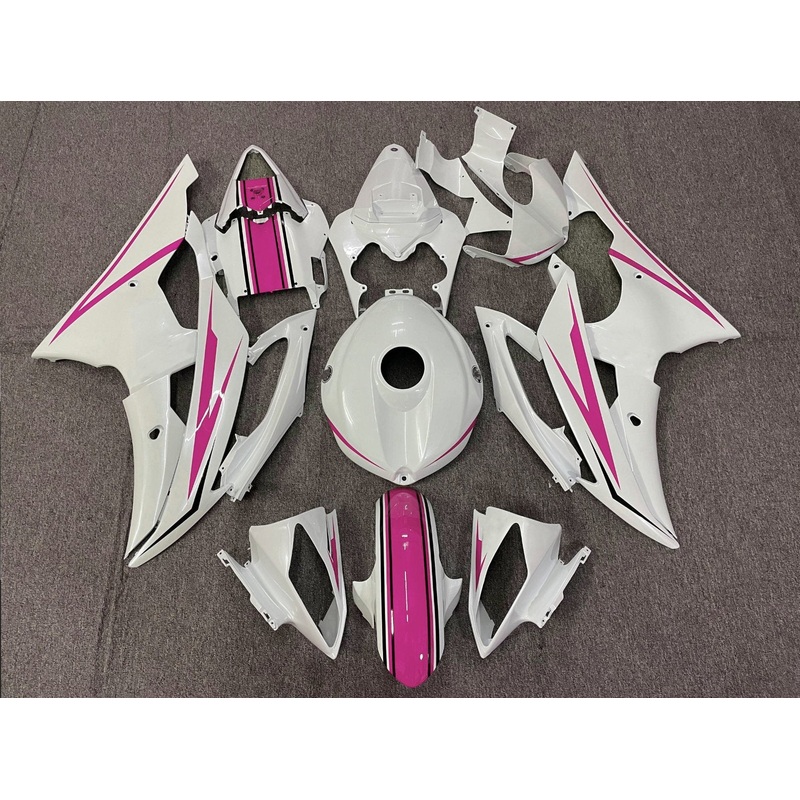 Yamaha YZF-R6 (2008-2016) White, Pink & Black Fairings No Seat Cowl No Bolt Kit No Tank