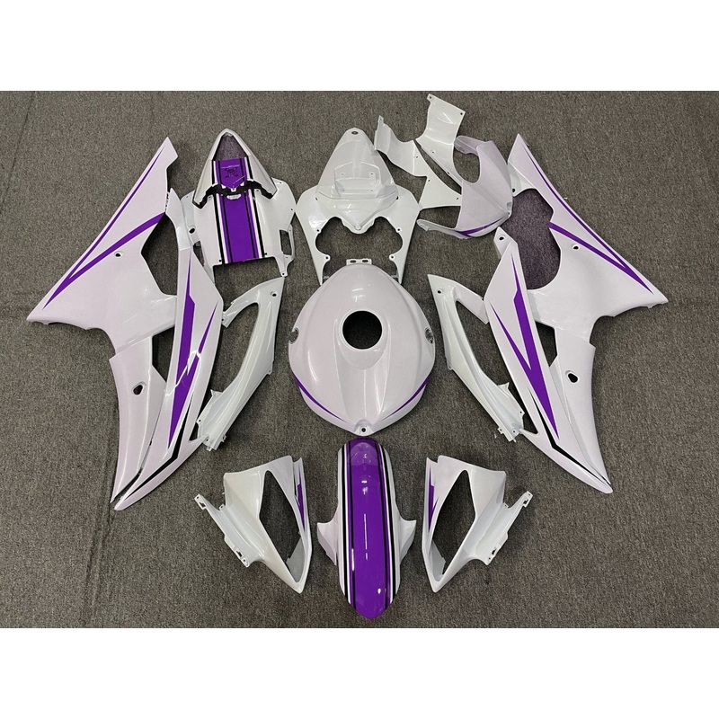 Yamaha YZF-R6 (2008-2016) White, Purple & Black Fairings No Seat Cowl No Bolt Kit No Tank