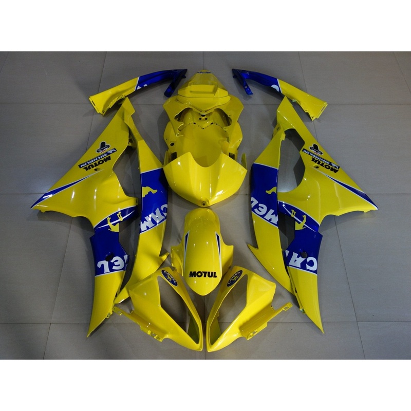 Yamaha YZF-R6 (2008-2016) Yellow & Blue Camel Fairings No Seat Cowl No Bolt Kit No Tank