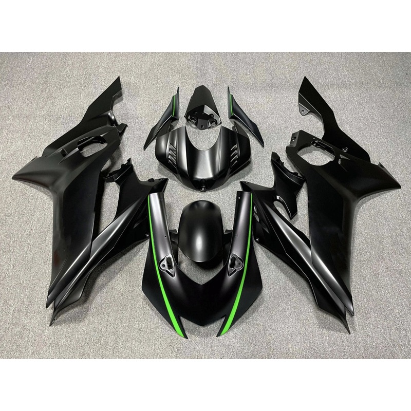 YAMAHA YZF-R6 (2017-2022) Matte Black, Green Fairings No Seat Cowl No Bolt Kit No Tank