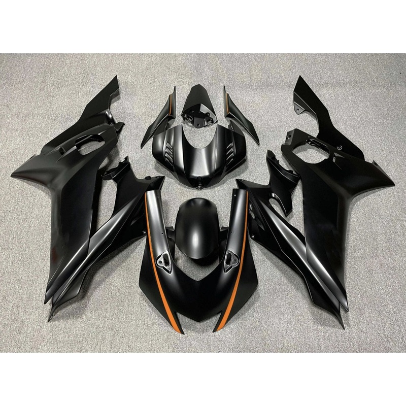 YAMAHA YZF-R6 (2017-2022) Matte Black, Orange Fairings No Seat Cowl No Bolt Kit No Tank