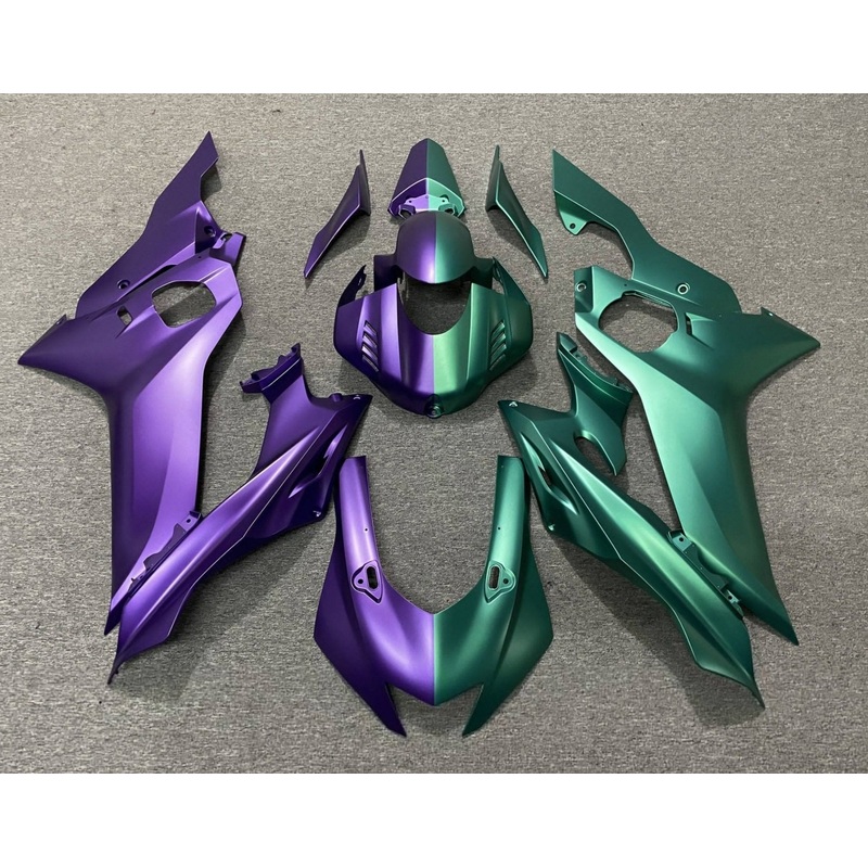 YAMAHA YZF-R6 (2017-2022) Matte Purple, Matte Green Split Fairings No Seat Cowl No Bolt Kit No Tank