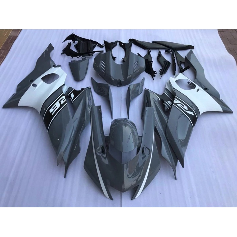 YAMAHA YZF-R6 (2017-2022) Nardo Gray, White, Black Fairings No Seat Cowl No Bolt Kit No Tank