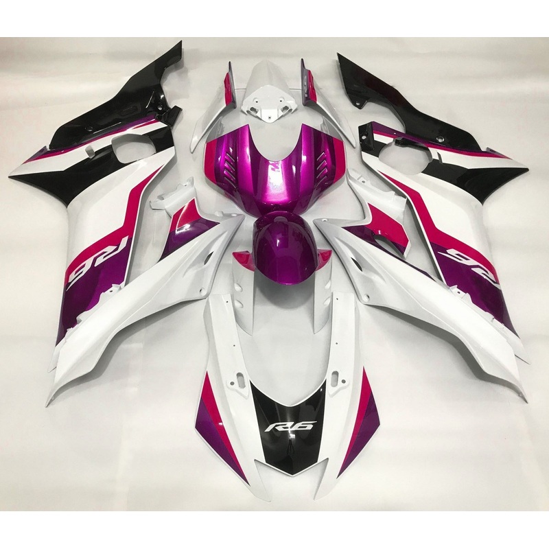 YAMAHA YZF-R6 (2017-2022) White, Pink, Black Fairings No Seat Cowl No Bolt Kit No Tank
