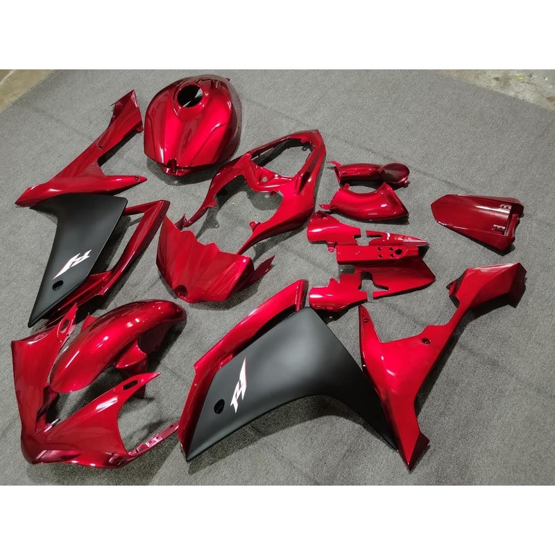 Yamaha YZF-R1 (2004-2006) Red & Matte Black Fairings No Seat Cowl No Bolt Kit No Tank
