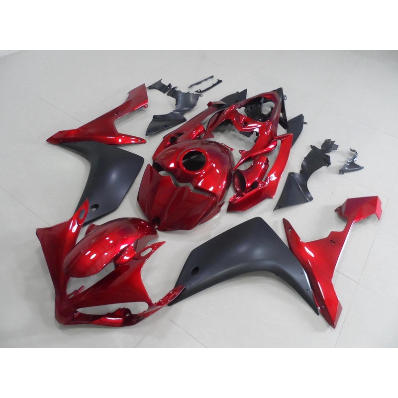 Yamaha YZF-R1 (2007-2008) Candy Red & Matte Black Fairings No Seat Cowl No Bolt Kit No Tank