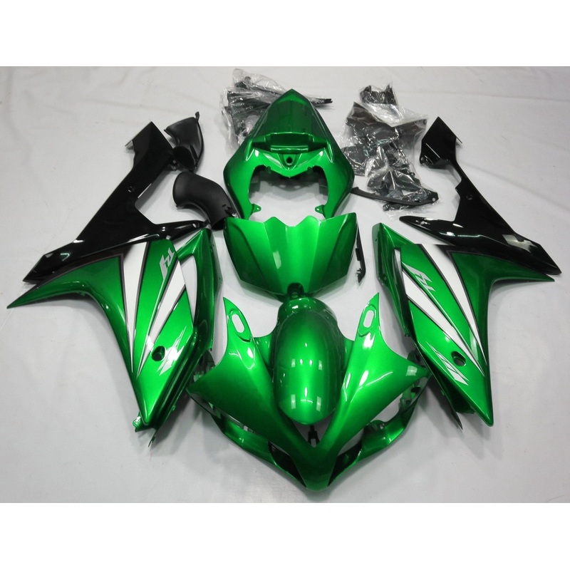 Yamaha YZF-R1 (2007-2008) Green, White & Black Fairings No Seat Cowl No Bolt Kit No Tank