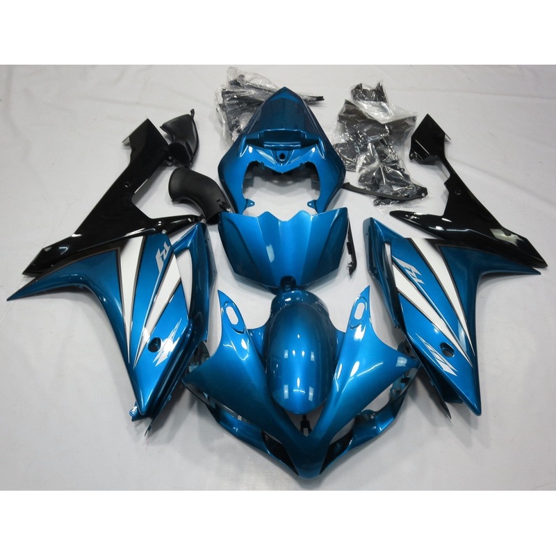 Yamaha YZF-R1 (2007-2008) Light Blue, White, Black Fairings No Seat Cowl No Bolt Kit No Tank