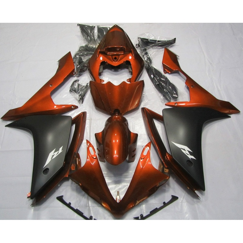 Yamaha YZF-R1 (2007-2008) Orange & Matte Black Fairings No Seat Cowl No Bolt Kit No Tank